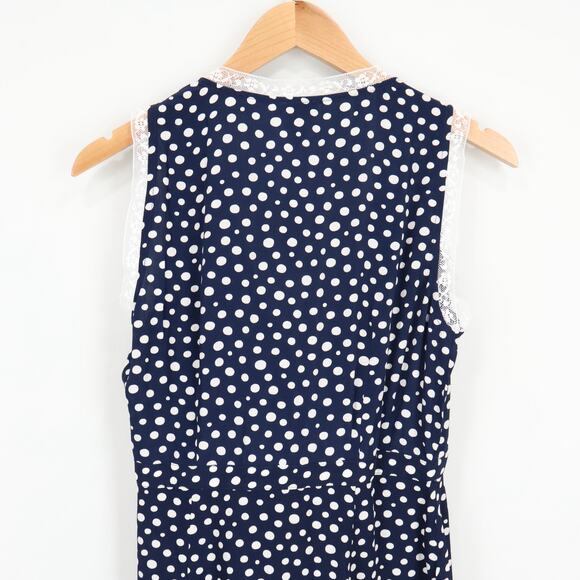 Rouje x J.Crew Rencard Navy Polka Dot Wrap Dress Size 4 NWT - Picture 8 of 10